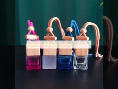 8ml Travel Refill Perfume Atomizer Colored Bottle With Wooden Lids  Hanging Perfume Bottle