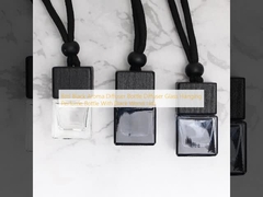 8ml Black Aroma Diffuser Bottle Diffuser Glass Hanging Perfume Bottle With Black Wood Lids
