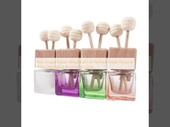 8ml Unique Rattan Wood Ball Car Perfume Bottle Personal Auto Decoration Accessories Glass 