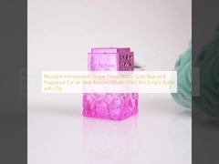 Reusable Honeycomb Shape Tinted Bottle Gold Blue pink Fragrance Car air Vent Aroma Diffuser Glass 8ml Empty Bottle with Clip