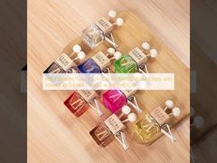 6ml Cosmetic Glass Bottle Car for Reed Diffuser Empty with Screw Cap Square Tinted Car Air Vent Clip